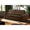 Ver imagem 1 de Sofá Retrátil e Reclinável 3 Lugares com Molas 1,80m Escócia Suede Marrom Mirra Decor