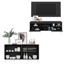 Ver imagem 5 de Conjunto Sala de Estar Rack + Painel TV 65" e Aparador Retrô Sofia Multimóveis Preto/Branco