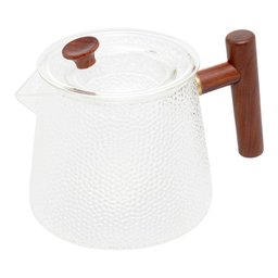 Chaleira de Vidro Martelado com Alça de Bambu 750ml - Wolff - 1