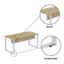 Ver mais imagens de Escrivaninha Mesa Escritório X 150cm Industrial Noce Naturalle e Cinza Marrom/Marromle
