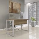 Ver imagem 1 de Escrivaninha Mesa Escritório X 150cm Industrial Noce Naturalle e Cinza Marrom/Marromle