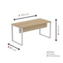 Ver imagem 4 de Escrivaninha Mesa Escritório X 150cm Industrial Noce Naturalle e Cinza Marrom/Marromle