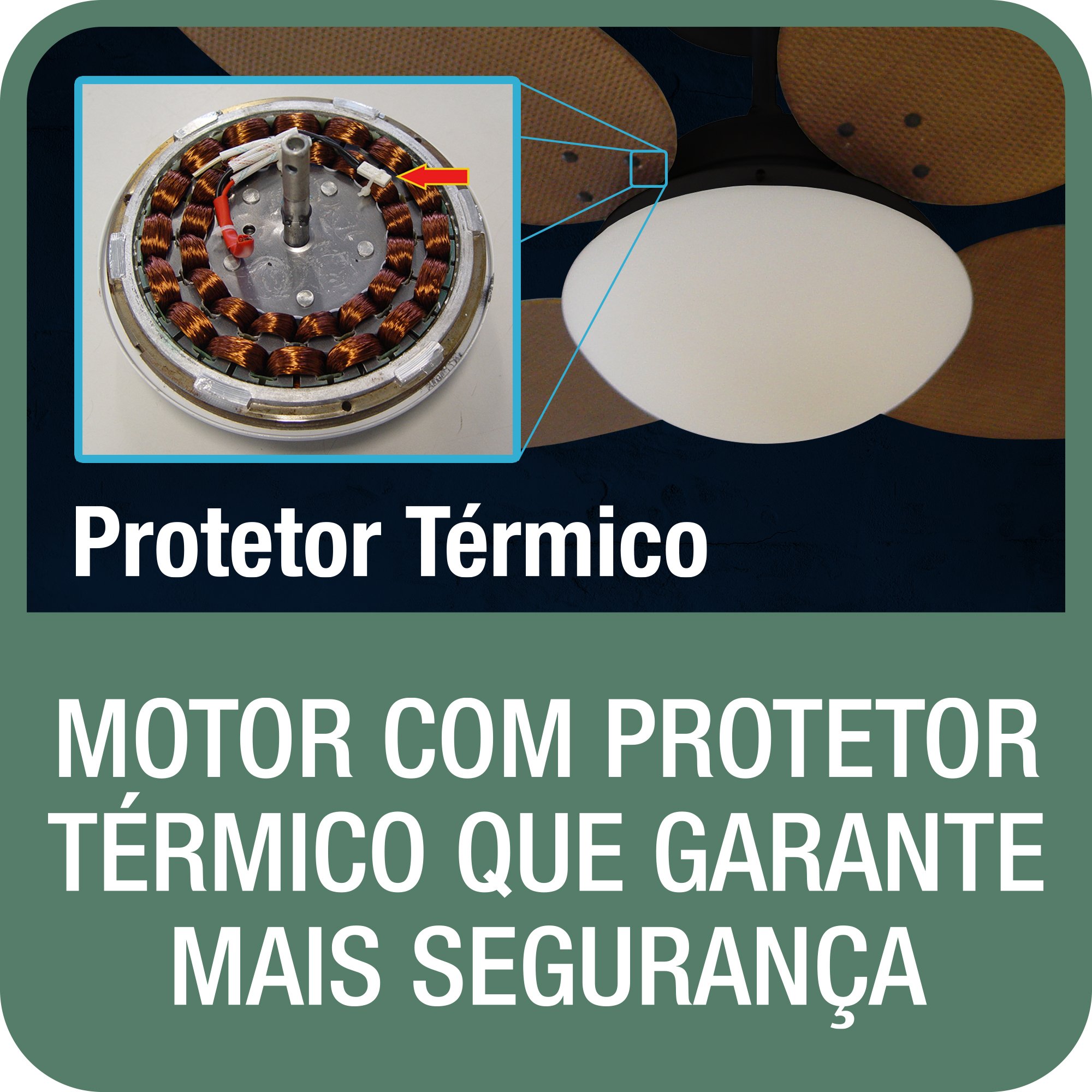 Ventilador de Teto Aliseu Vime Mogno Plus com Pás de Madeira com Controle Remoto e Parede 127v - 7