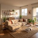 Ver imagem 2 de Sofá Modular 3 Lugares com Puff para Pés Kappesberg Boucle Capuccino