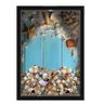 Quadro Caixa Porta Conchas 33x43 cm (Com Led) Lojaria e Nerderia. conchas azul preto - 1