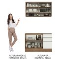 Ver imagem 5 de Cozinha Compacta Madesa Glamy 120002 com Armário e Balcão (Sem Tampo e Pia) Rustic/Branco Cor:Rustic