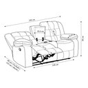 Ver imagem 4 de Poltrona Reclinável Manual de Cinema Hollywood 2 Lugares Baú/massagem/aquecimento Pu Preto G31 - Gra