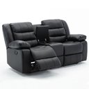 Ver imagem 7 de Poltrona Reclinável Manual de Cinema Hollywood 2 Lugares Baú/massagem/aquecimento Pu Preto G31 - Gra