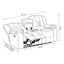 Ver imagem 5 de Poltrona Reclinável Manual de Cinema Hollywood 2 Lugares Baú/massagem/aquecimento Pu Preto G31 - Gra