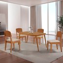 Ver imagem 1 de Mesa de Jantar Copper 120cm Tampo Canto Copo Mdf com 4 Cadeiras Copper Moderna Mobília