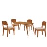 Mesa de Jantar Copper 120cm Tampo Canto Copo Mdf com 4 Cadeiras Copper Moderna Mobília - 2