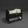 Gabinete para Banheiro com Rodinhas Preto com Cobre 60cm com Gaveta Multiuso Pequeno - 4