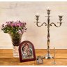 Candelabro 3 Velas de Zamac 29cmx11cmx44,5cm Rojemac - 4