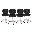 Ver imagem 2 de Conjunto 4 Cadeiras Office Eiffel Slim Giratória Ajustável Preta