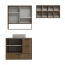 Ver imagem 4 de Conjunto para Banheiro Modulado 803 com Cuba e Espelheira 80 cm Prime Yescasa Marrom/Noce