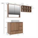 Ver imagem 3 de Conjunto para Banheiro Modulado 803 com Cuba e Espelheira 80 cm Prime Yescasa Marrom/Noce