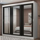 Ver imagem 1 de Guarda-roupa Casal Madesa Kansas 3 Portas de Correr de Espelho 3 Gavetas