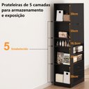 Ver mais imagens de Guarda-roupa Compacto 2 Portas com 2 Gavetas, Cabideiro e Nicho Lateral Preto