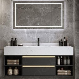 Espelhos Led 3 Cores Retangular 80x50 Iluminado Botão Toque Touch Banheiro Quarto Sala - 4