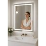 Espelhos Led 3 Cores Retangular 80x50 Iluminado Botão Toque Touch Banheiro Quarto 50x80 - 1