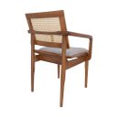 Ver imagem 2 de Cadeira de Madeira com Assento Sobreposto Estofado. Encosto em Tela Sextavada com Braço