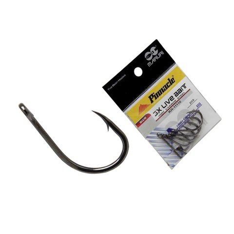 Anzol Pinnacle 3x Live Bait Black C/20 N1/0 Tambas Pacu
