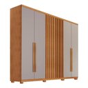 Ver imagem 2 de Guarda-Roupa Casal 100% MDF 6 Portas e 4 Gavetas com Pés 220cm Multimóveis CR35526 Madeirado/Off