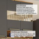 Ver imagem 6 de Cozinha Compacta Modulada 4 Peças 11 Portas com Vidro e Tampo 266cm 100% MDF Itália Espresso Móveis Cinza/Amêndoa/Chumbo