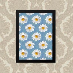 Quadro Decorativo 33x43cm Nerderia e Lojaria margaridas preto - 1
