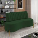 Ver imagem 2 de Sofá 2 Lugares Living 135cm Pé Ferro Dourado Maraú Veludo Verde K01 - D'Rossi