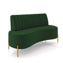 Ver imagem 1 de Sofá 2 Lugares Living 135cm Pé Ferro Dourado Maraú Veludo Verde K01 - D'Rossi