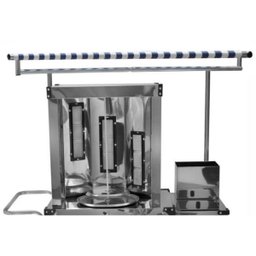 Carrinho de Churrasco Grego Inox com Toldo Rodas Pneumáticas Cefaz - 3