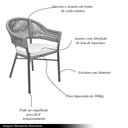 Ver imagem 4 de Kit 2 Cadeiras Área Externa de Alumínio Bear com Corda Naútica Grafite G56 - Gran Belo