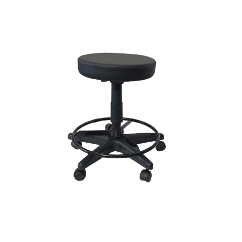 Cadeira Mocho sem Encosto - Base Preta + Aro Regulagem:cinza