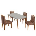 Ver imagem 2 de Mesa de Jantar Copper 120cm Tampo Mdf 4 Cadeiras Moderna Tork/off/naturale/serig. Off