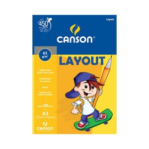 Papel Lay-out A3 Liso 50 Folhas 63 G/m² - Canson