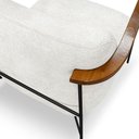 Ver imagem 2 de Poltrona Decorativa Celeste Linho Bouclê Base de Ferro Preto - Pallazio Cor Bege Pérola