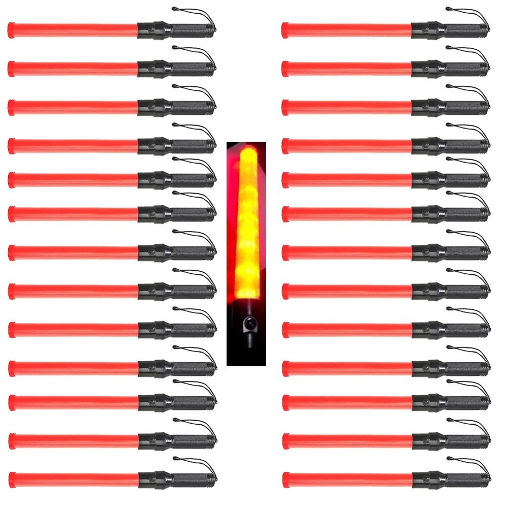 Bastao Sinalizador Kit 50 Unidades Balizador Fluorescente Transito Engarrafamento Segurança Flanelin