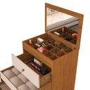 Ver imagem 4 de Penteadeira Olivia 3 Gavetas Banqueta Embutida com Rodizios Nature/off White