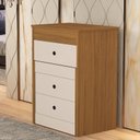 Ver imagem 2 de Penteadeira Olivia 3 Gavetas Banqueta Embutida com Rodizios Nature/off White