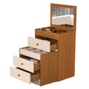 Ver imagem 3 de Penteadeira Olivia 3 Gavetas Banqueta Embutida com Rodizios Nature/off White