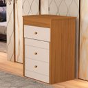 Ver imagem 2 de Penteadeira Olivia 3 Gavetas Banqueta Embutida com Rodizios Nature/off White