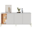 Ver imagem 3 de Buffet Aparador Sala de Jantar 179cm com LED Mercuri Off/Freijó C05 - Mpozenato