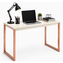 Ver imagem 1 de Escrivaninha Mesa Computador Estudo Office Aparador Pés Aço- Off White Cobre