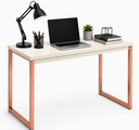 Ver imagem 1 de Escrivaninha Mesa Computador Estudo Office Aparador Pés Aço- Off White Cobre