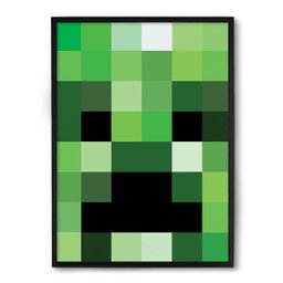 Quadro Decorativo 23x33cm Nerderia e Lojaria minecraft preto - 1