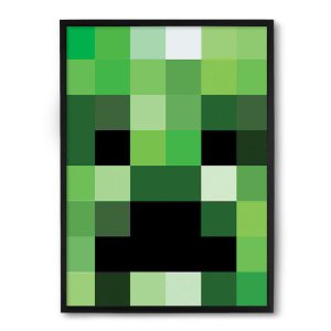Quadro Decorativo 23x33cm Nerderia e Lojaria minecraft preto