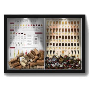 Quadro Porta Rolha Vinho E Tampinha Cerveja (2 Em 1) 33x43 cm - Com LED Nerderia e Lojaria Wine guid