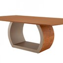 Ver imagem 3 de Mesa para Sala de Jantar Ellis 220cm Madeira Moderna Mobília Cinamomo com Champanhe/cinamomo Imbuia
