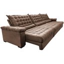 Ver mais imagens de Sofá Retrátil e Reclinável 4,15m Molas Ensacadas Cama inBox Big Space com Bordado 3D Velusoft